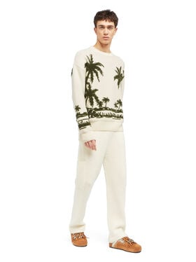 Alanui Palm Grove Tales Sweater Ivory-Olive LMHE033E25KNI002
