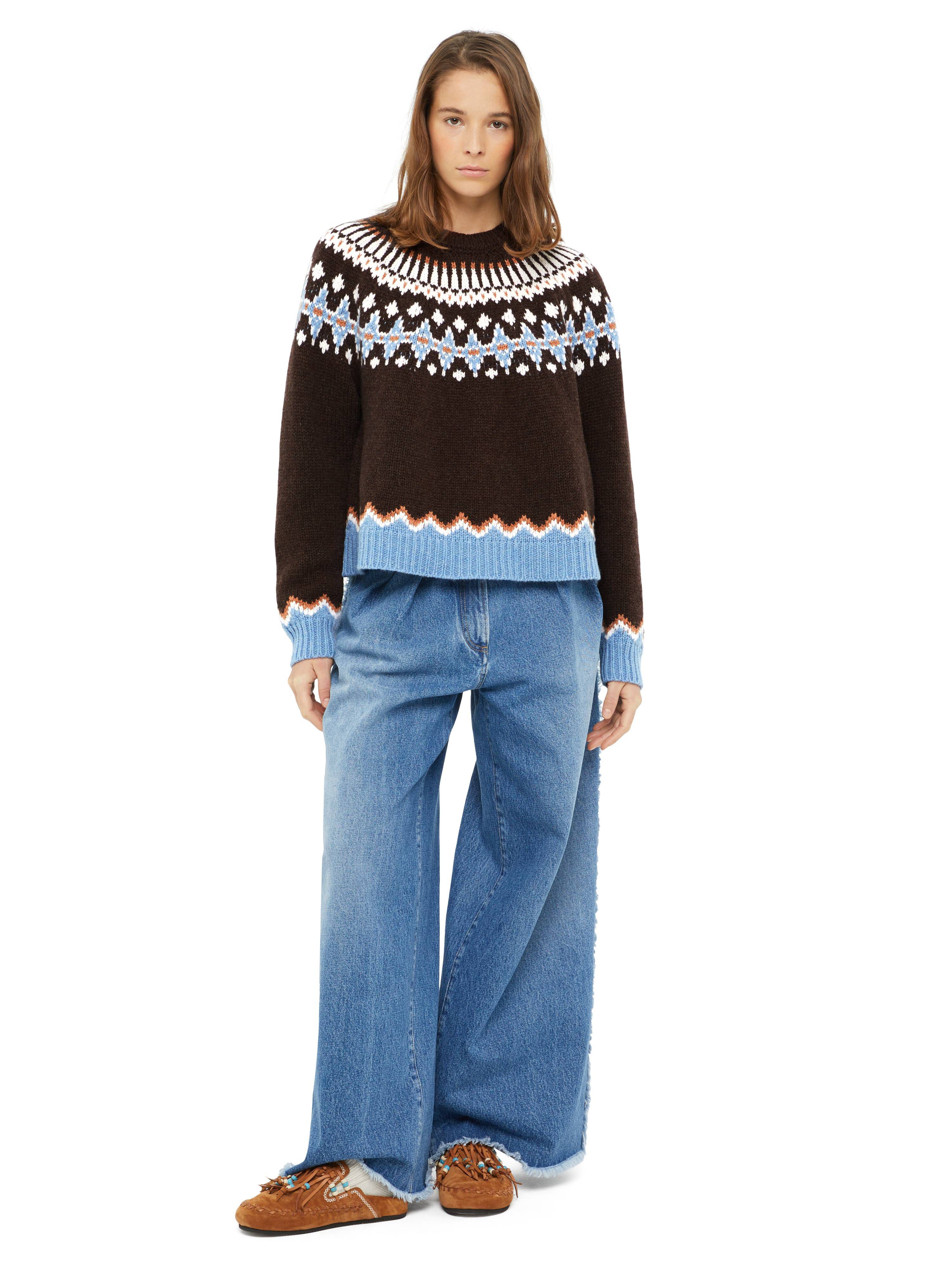 Alanui Sweet Winter Sweater Coffee-Multicolor LWHE061E24KNI001