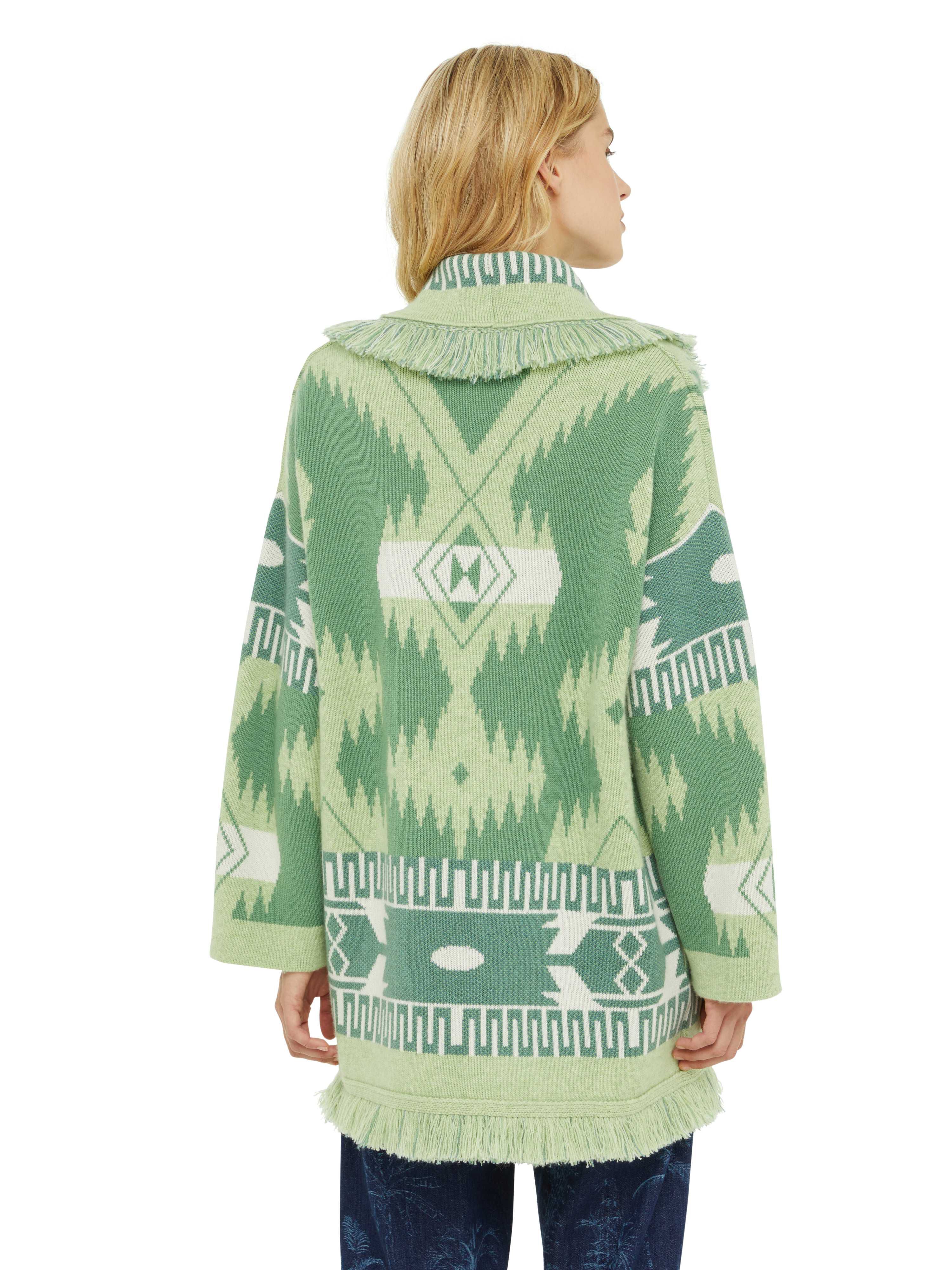 Alanui Icon Jacquard Cardigan Woodsage-Jade LWHB064R24KNI001