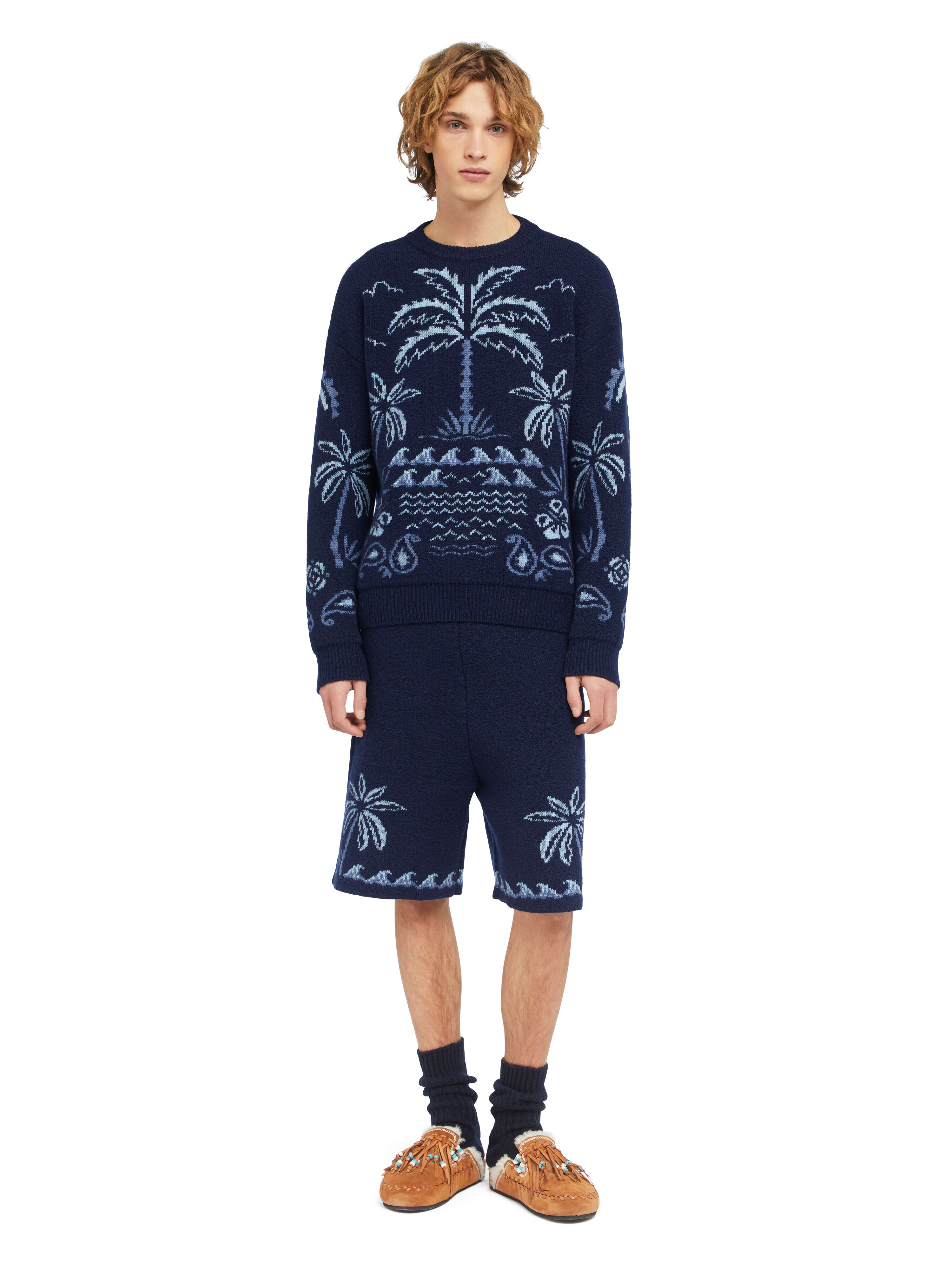 Alanui Glimpse Of Eden Sweater Midnight-Denim LMHE033E25KNI001