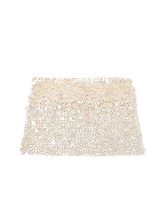 Alanui Light Between Palms Mini Skirt White Pearl LWCU004R26MAT001