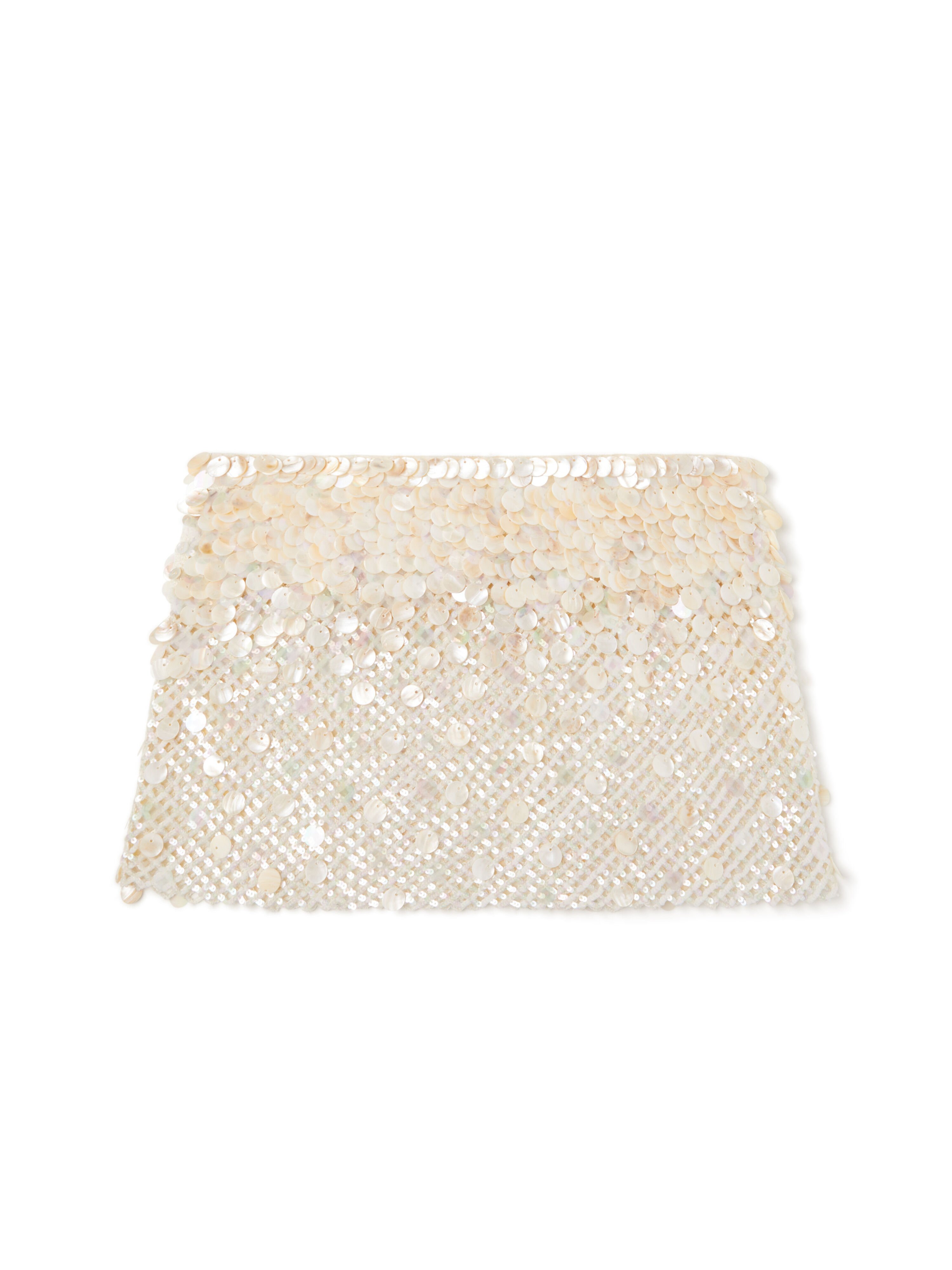 Alanui Light Between Palms Mini Skirt White Pearl LWCU004R26MAT001