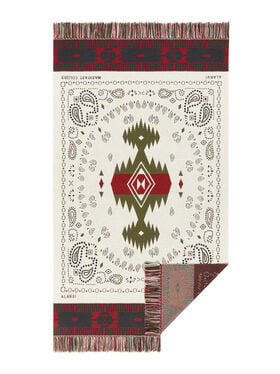 Alanui Bandana Jacquard Blanket Ivory-Olive