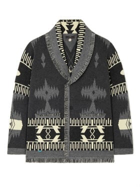 Alanui Icon Jacquard Cardigan Charcoal-Ardesia