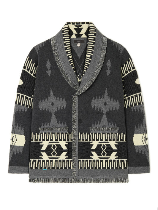 Alanui Icon Jacquard Cardigan Charcoal-Ardesia LMHB038E25KNI001