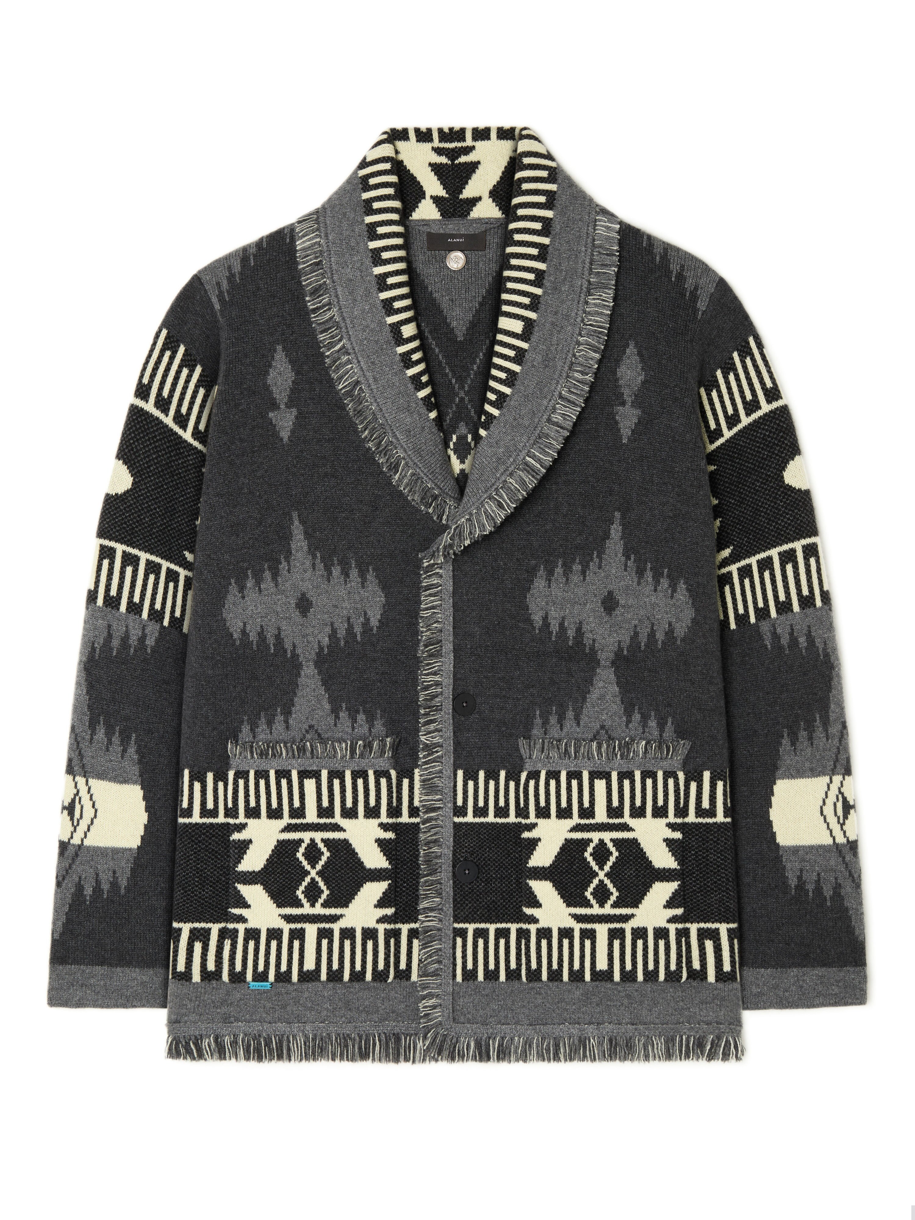 Alanui Icon Jacquard Cardigan Charcoal-Ardesia LMHB038E25KNI001