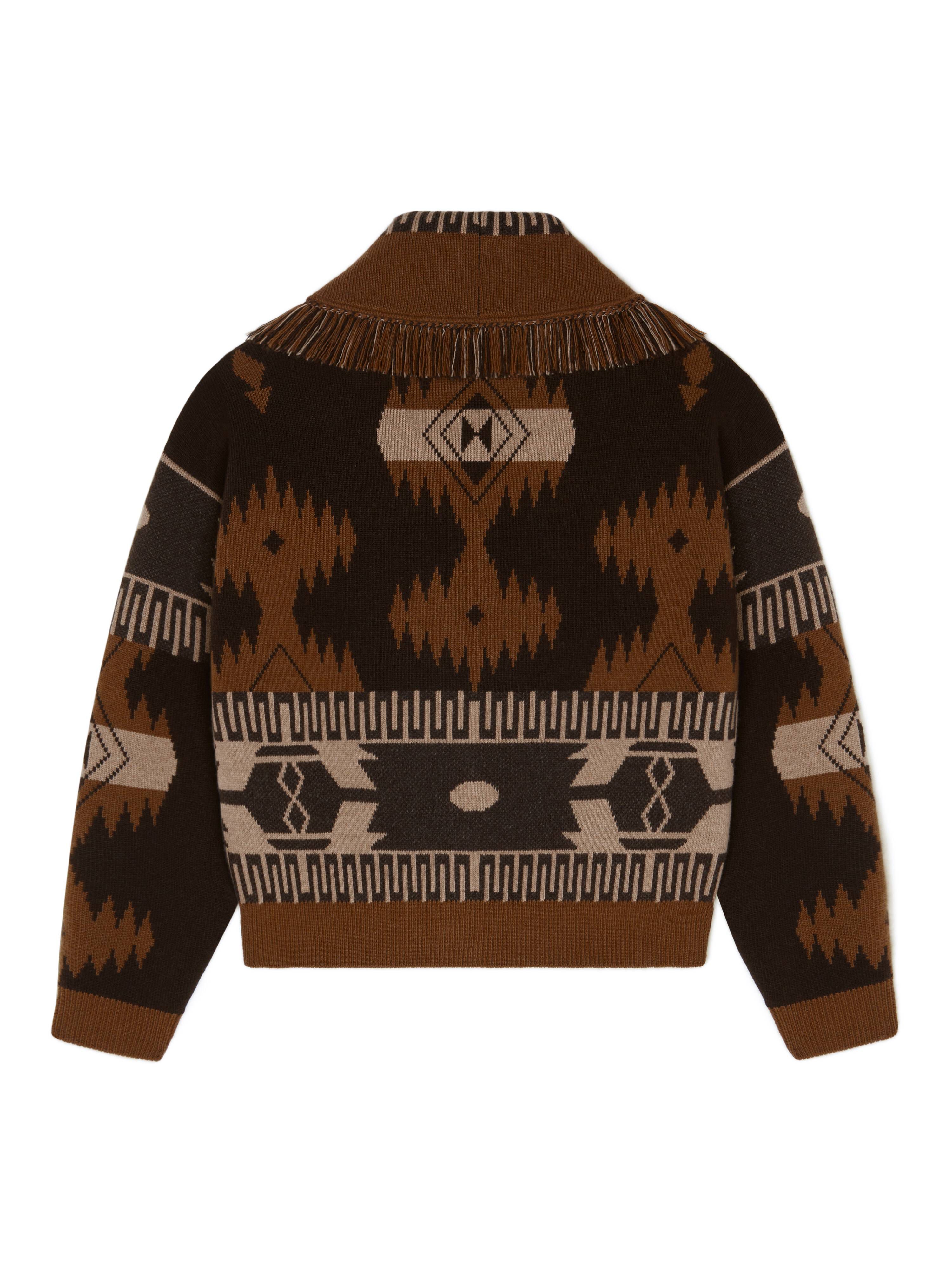 Alanui Icon Jacquard Cardi-Bomber Coffee-Dakar LWHB026E24KNI002