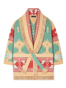 Alanui Icon Jacquard Cardigan Parrot-Peach