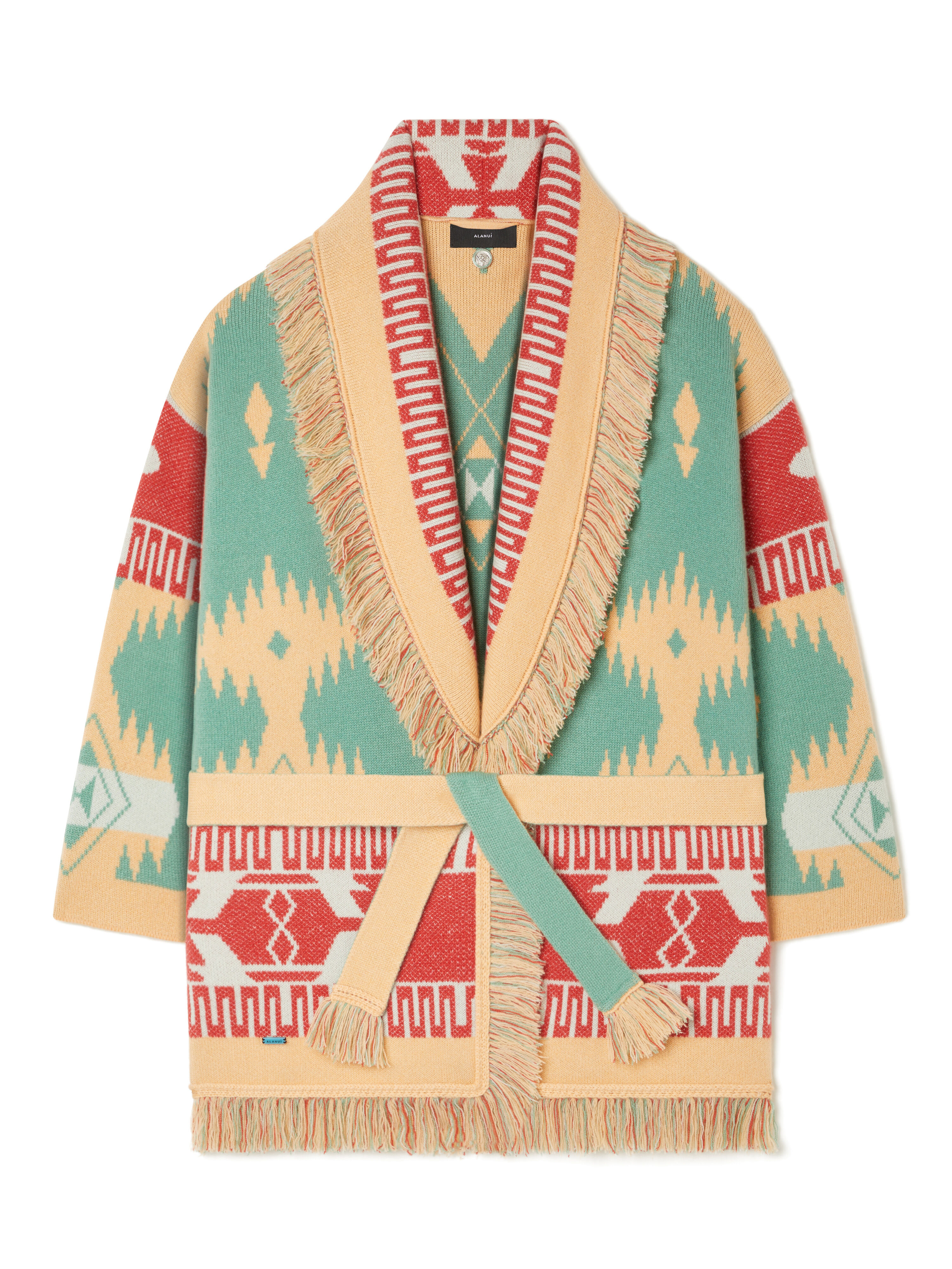 Alanui Icon Jacquard Cardigan Parrot-Peach LWHB064R26KNI028