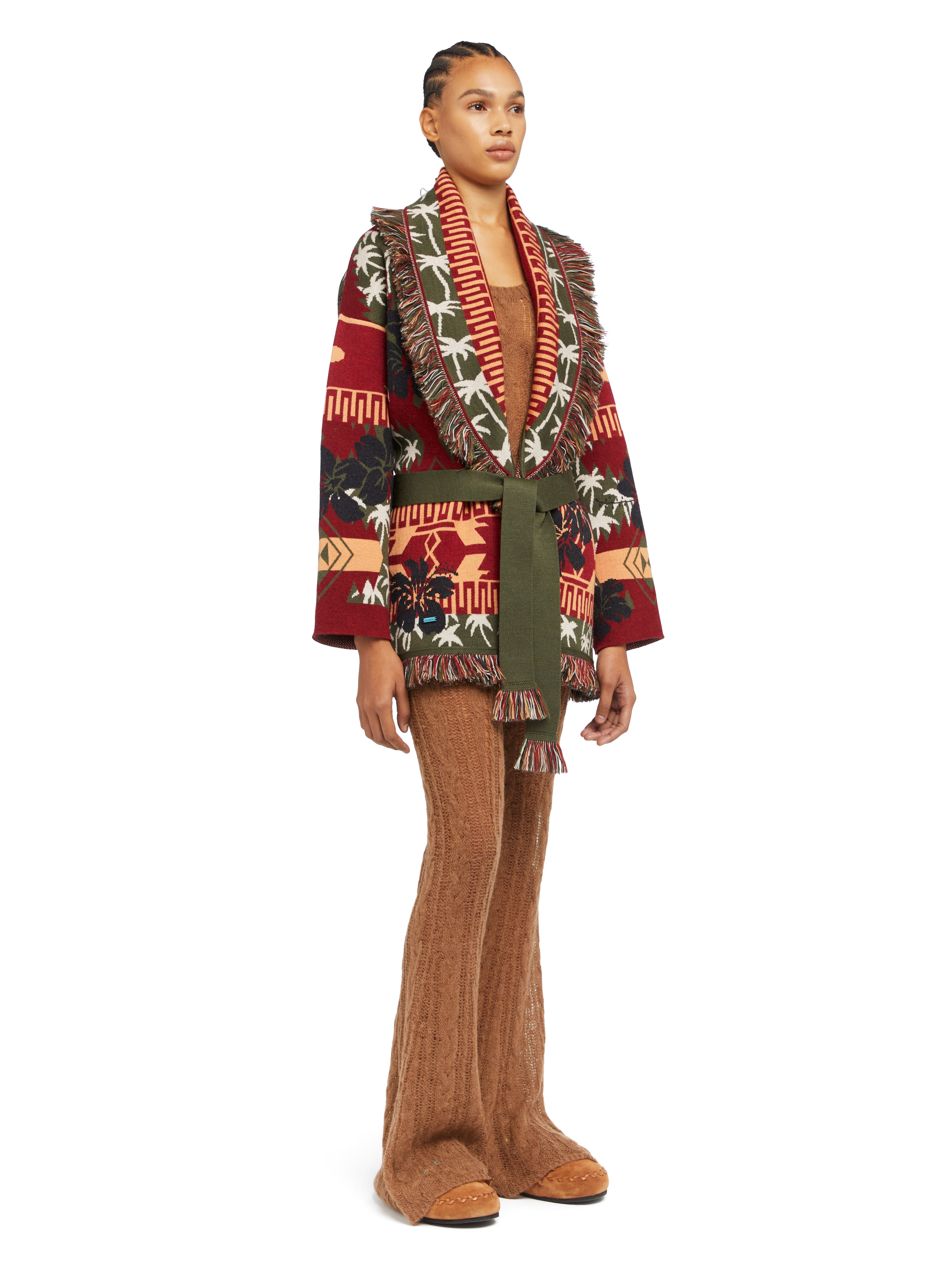 Alanui Hibiscus Bloom Cardigan Ruby-Multicolor LWHB064E25KNI009
