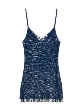 Alanui Nothing But Light Mini Dress Deep Blue