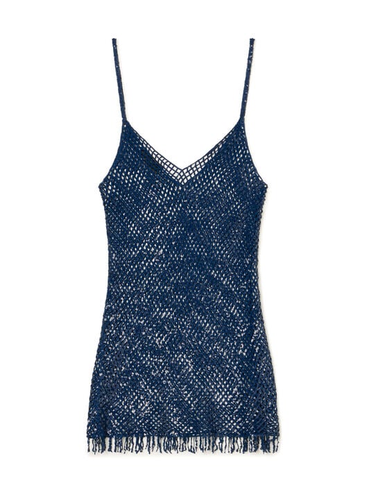 Alanui Nothing But Light Mini Dress Deep Blue LWDB024R26MAT001