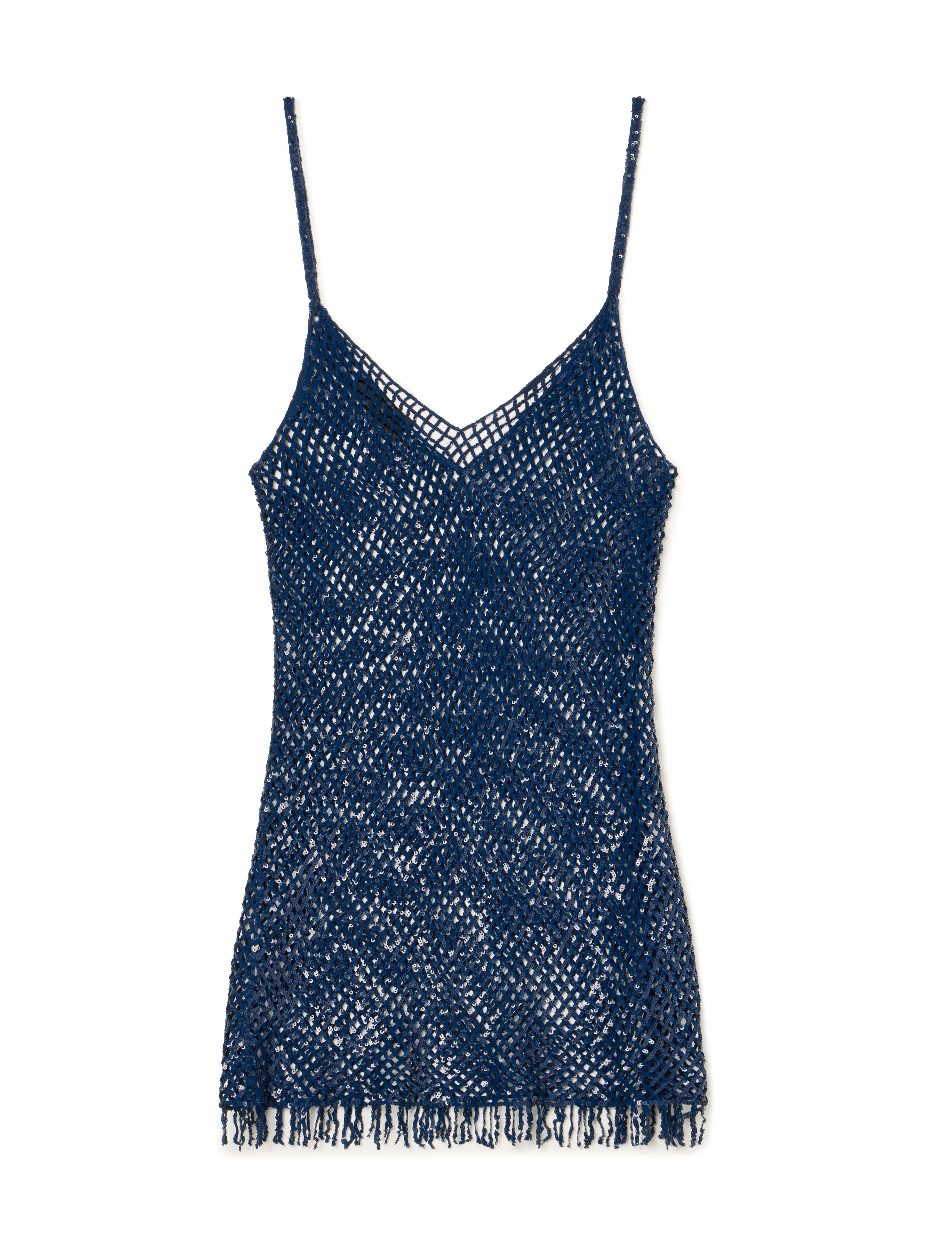Alanui Nothing But Light Mini Dress Deep Blue LWDB024R26MAT001