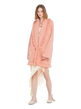 Alanui Bandana Jacquard Cardigan Calendula-Rosy Spike