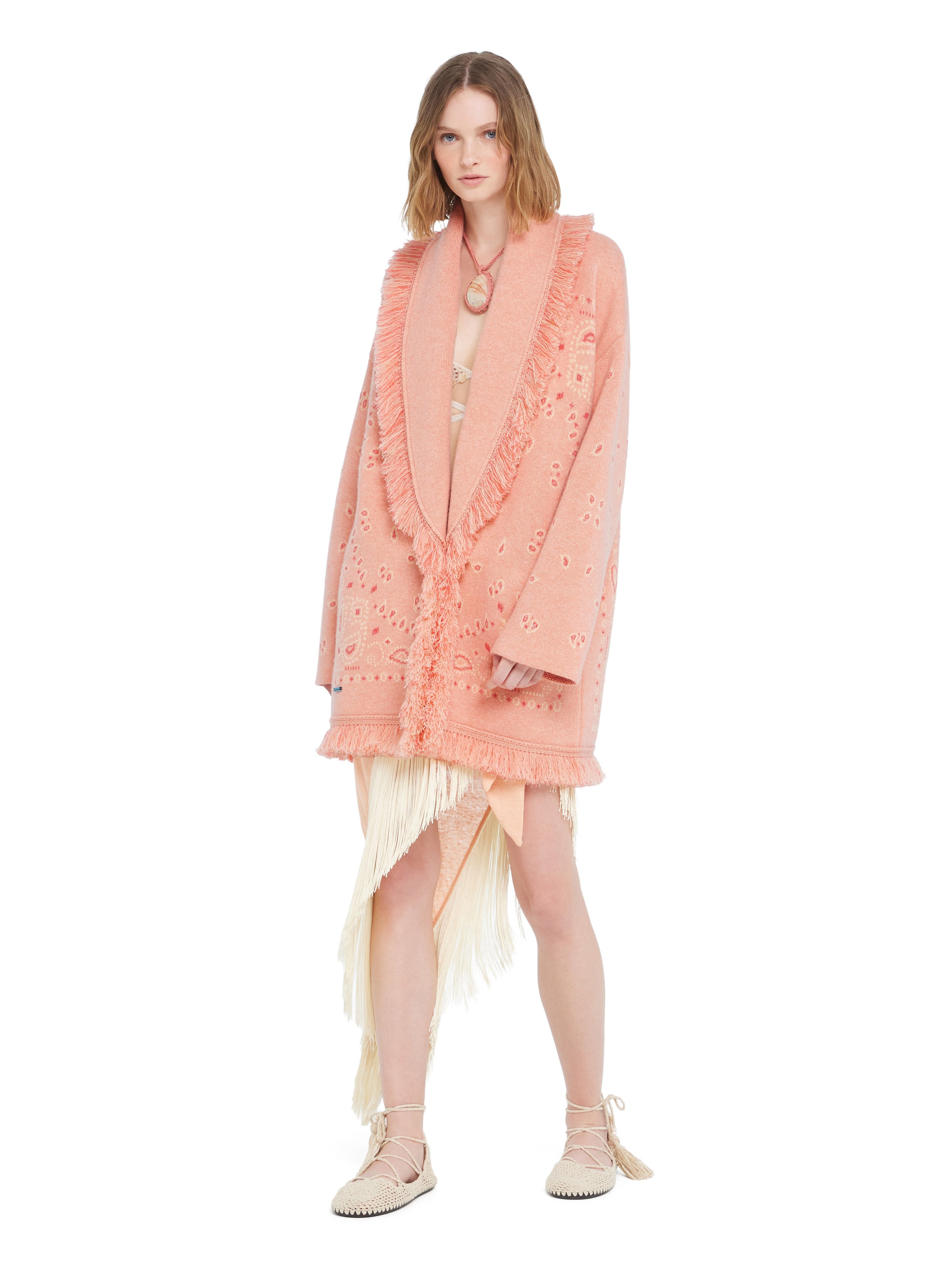 Alanui Bandana Jacquard Cardigan Calendula-Rosy Spike LWHB064R26KNI029