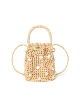 Alanui Precious Moments Raffia Satchel Bag Natural
