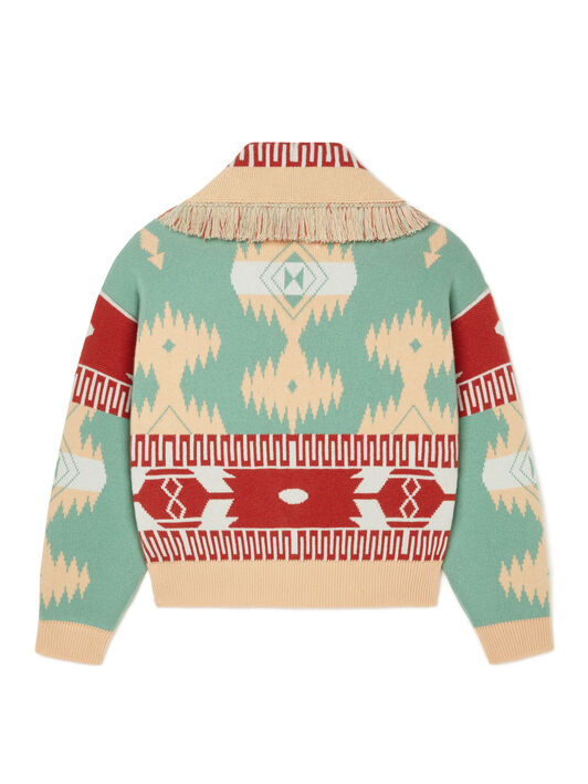 Alanui Icon Jacquard Cardi-Bomber Parrot-Peach LWHB026R26KNI001