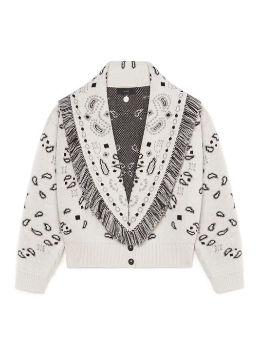 Alanui Bandana Jacquard Cardi-Bomber Moon Light LWHB026F23KNI001