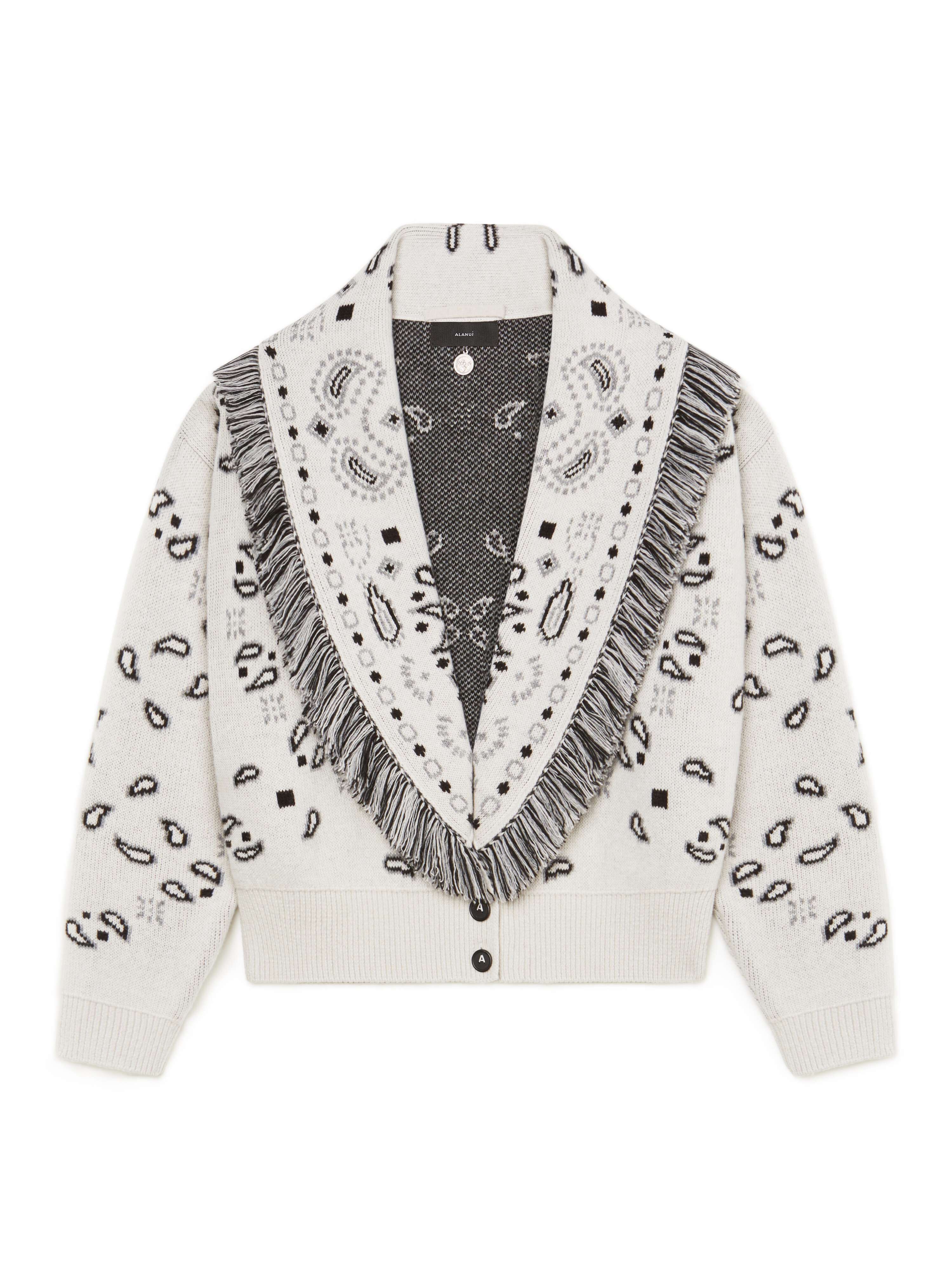 Alanui Bandana Jacquard Cardi-Bomber Moon Light LWHB026F23KNI001