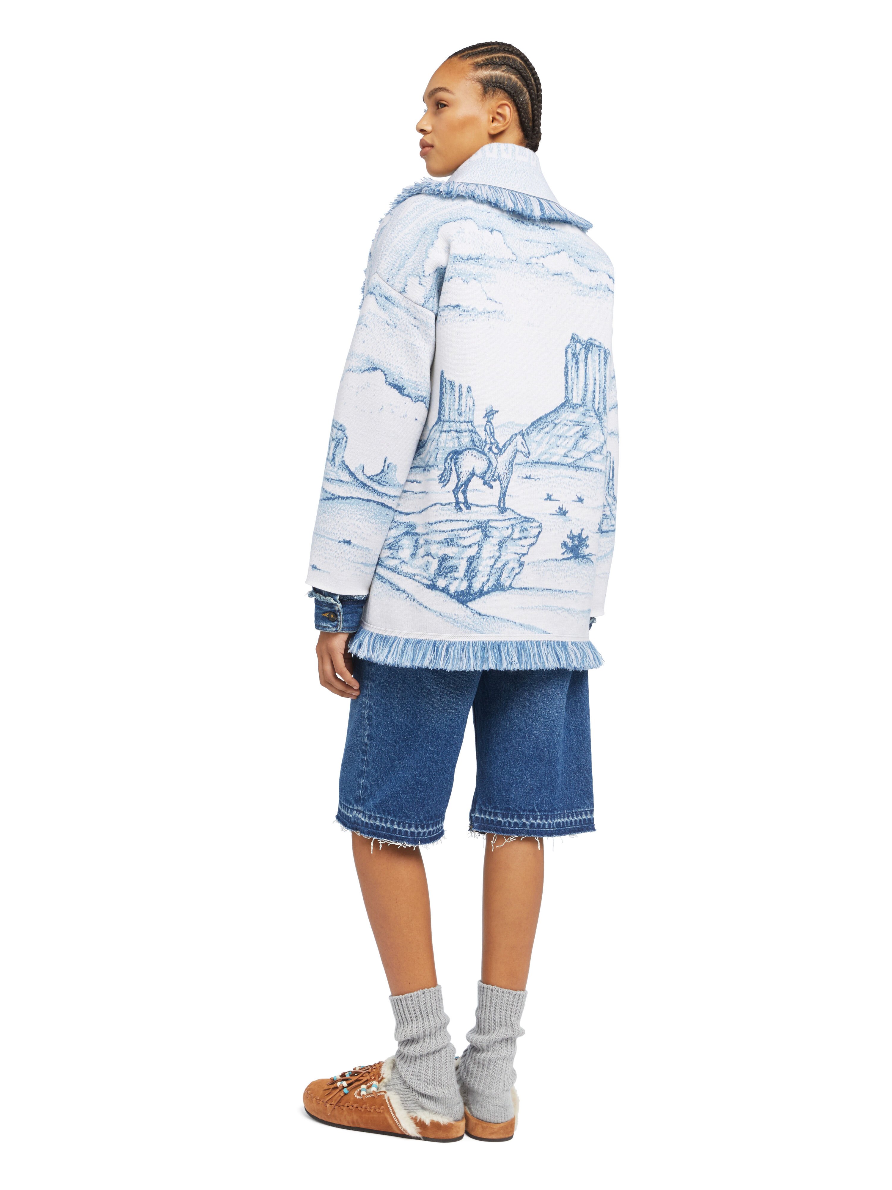 Alanui Silent Rider Cardigan Chalk-Bluebell LWHB064E25KNI00F