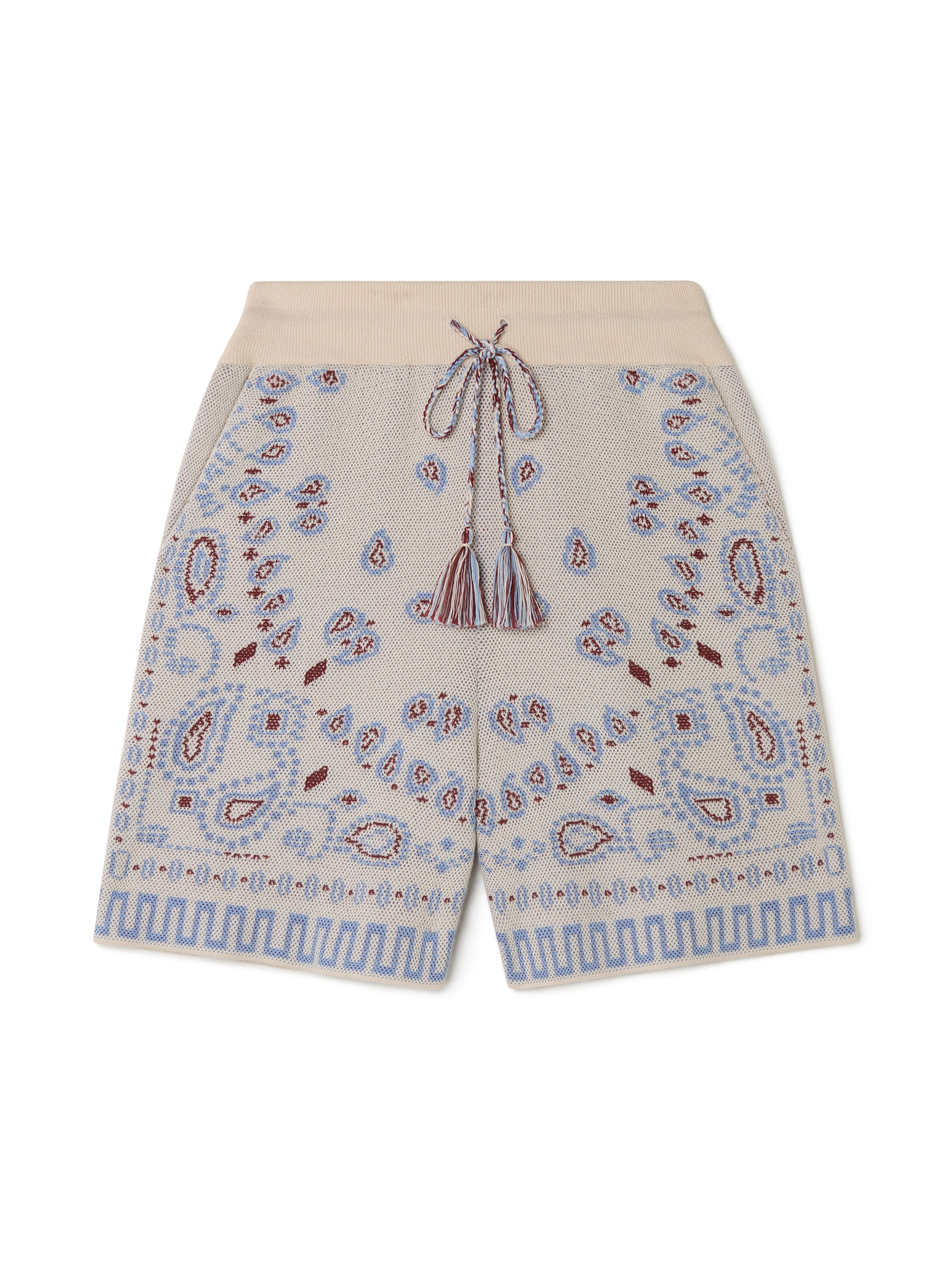 Alanui Cotton Piquet Bandana Bermuda Chalk-Marsala LMHM003R25KNI001