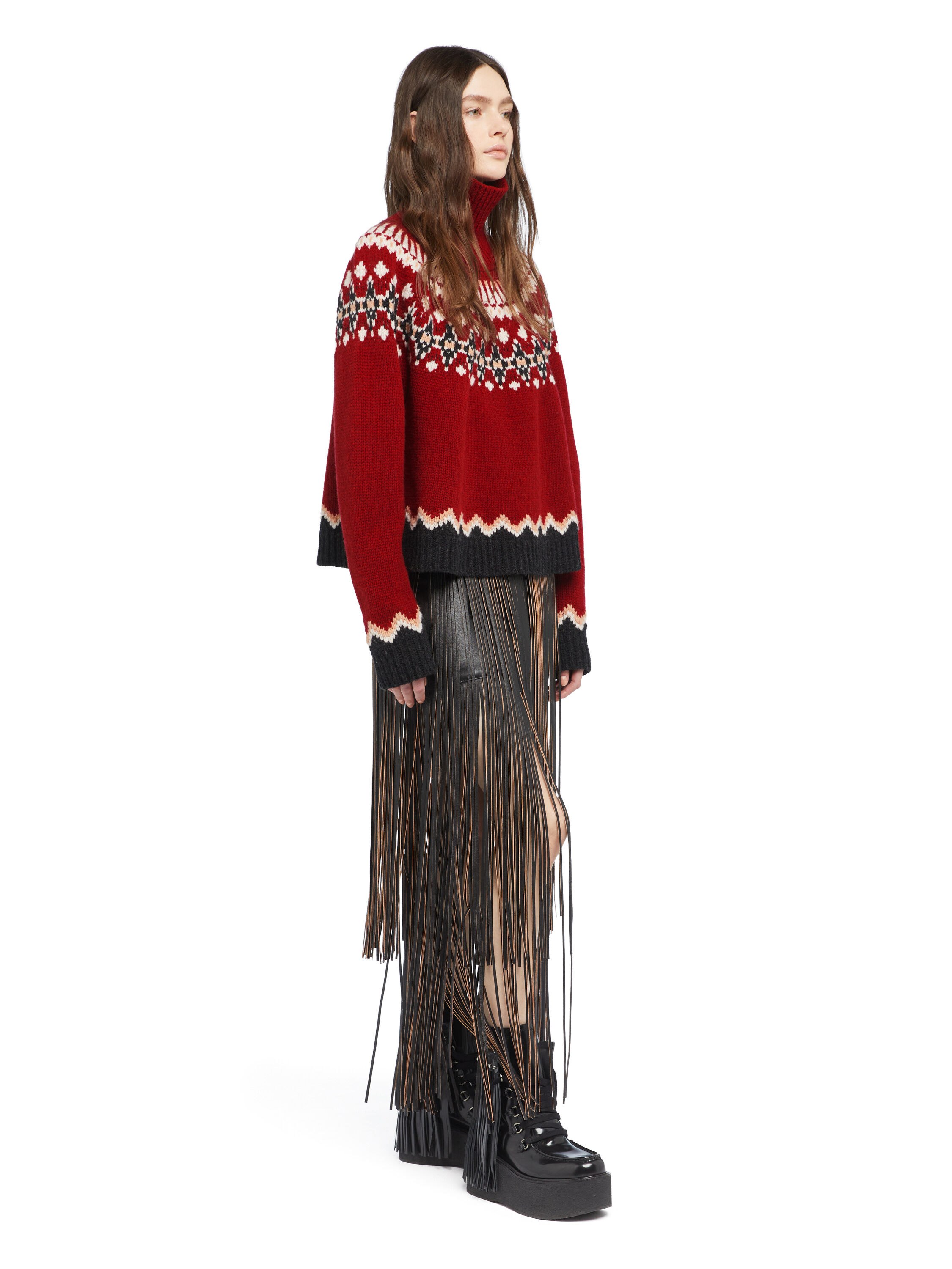 Alanui Sweet Winter Turtleneck Ruby-Multicolor LWHF001E25KNI001