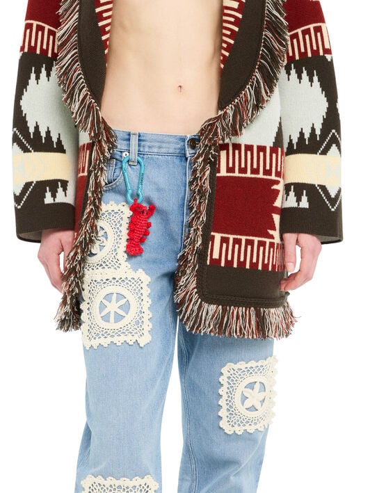 Alanui Handmade Lobster Crochet Key Holder Sunrise LWRE014R26KNI001