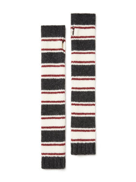 Alanui Grunge Stripes Sleeves Charcoal-Ruby LWNE009E25KNI002