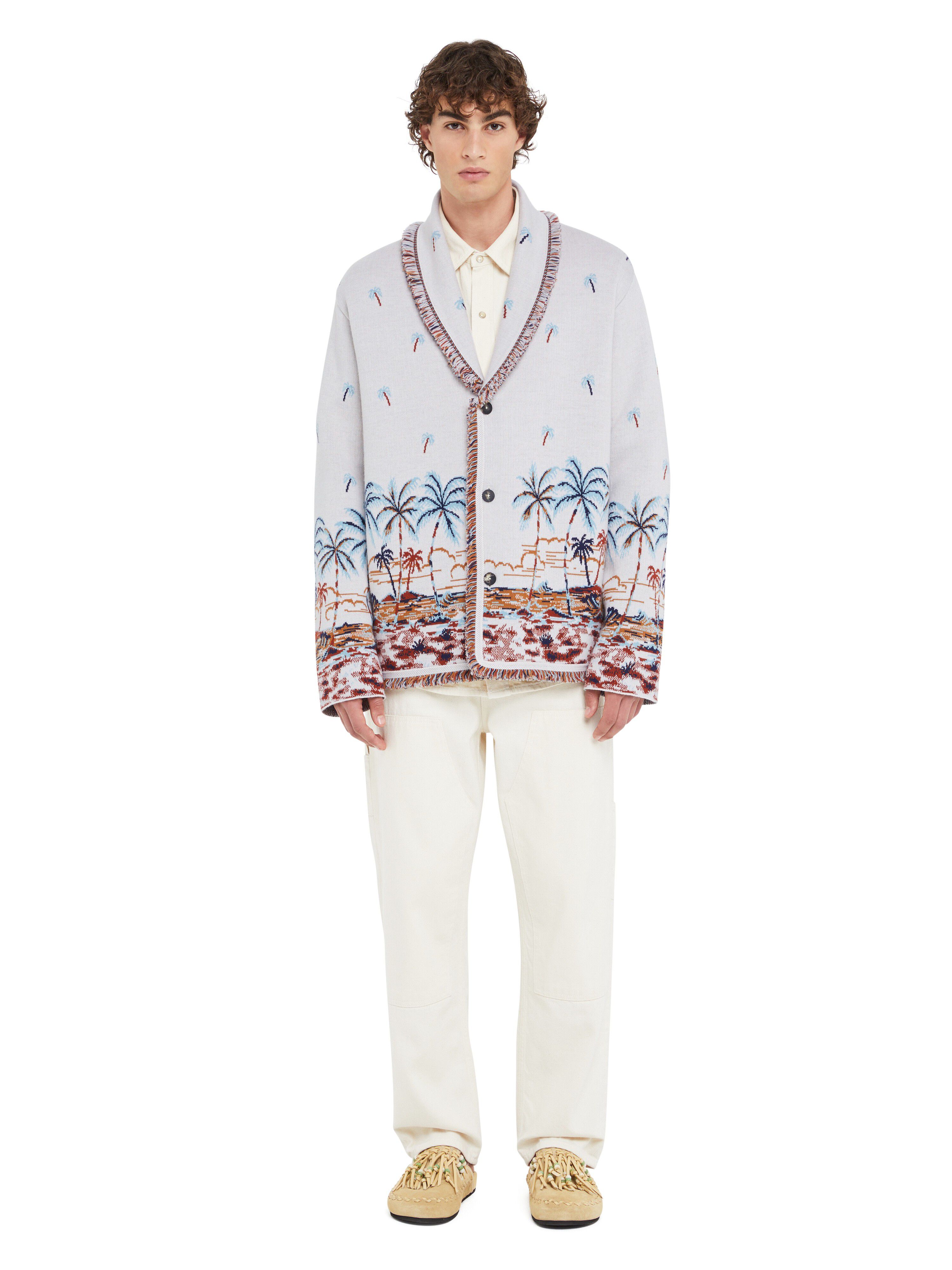 Alanui The Tale Of Hawaiian Cardigan Chalk-Sky Blue LMHB039R25KNI002
