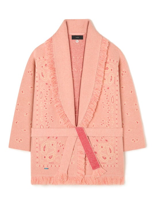 Alanui Bandana Jacquard Cardigan Calendula-Rosy Spike LWHB064R26KNI029