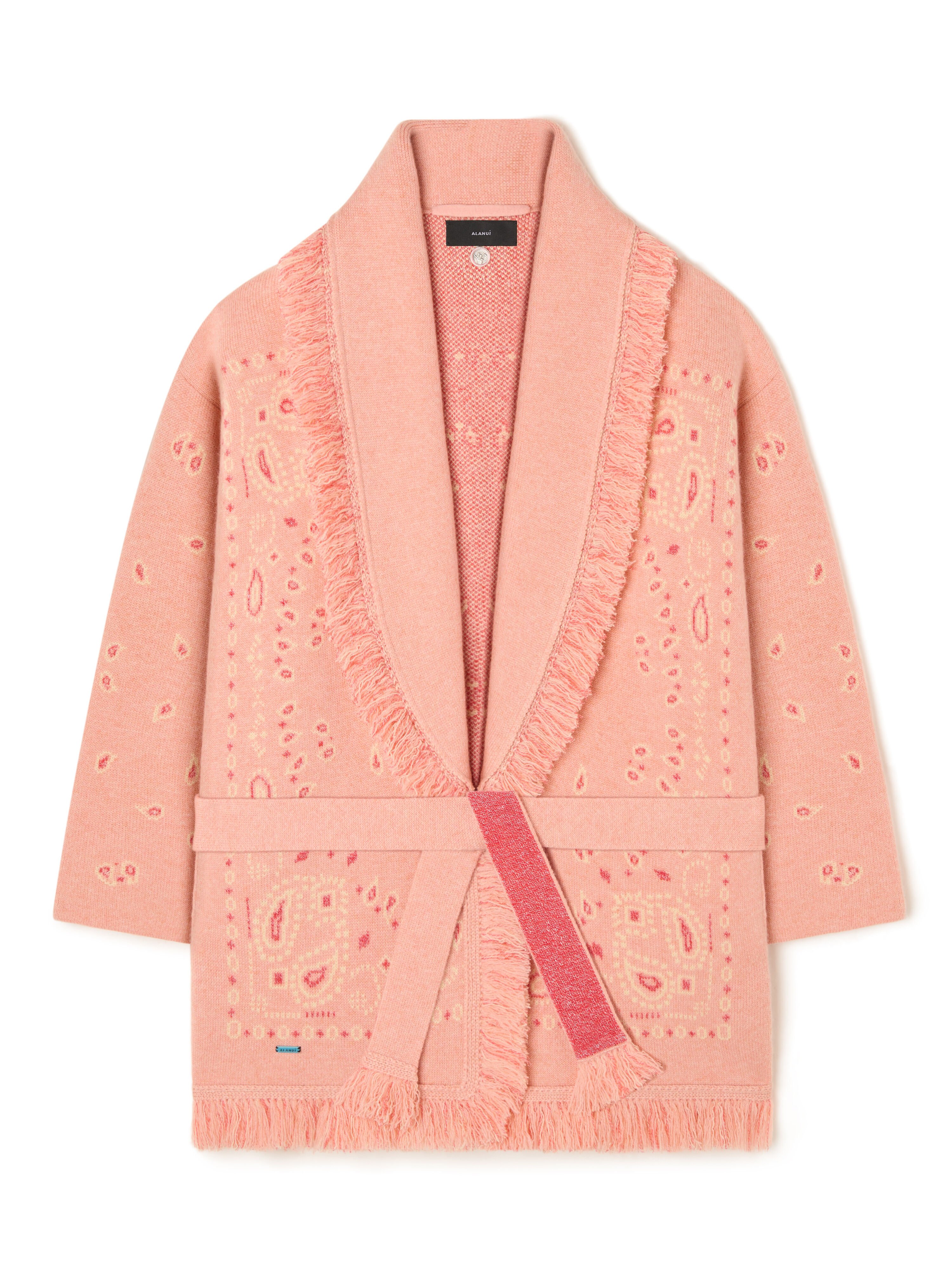 Alanui Bandana Jacquard Cardigan Calendula-Rosy Spike LWHB064R26KNI029