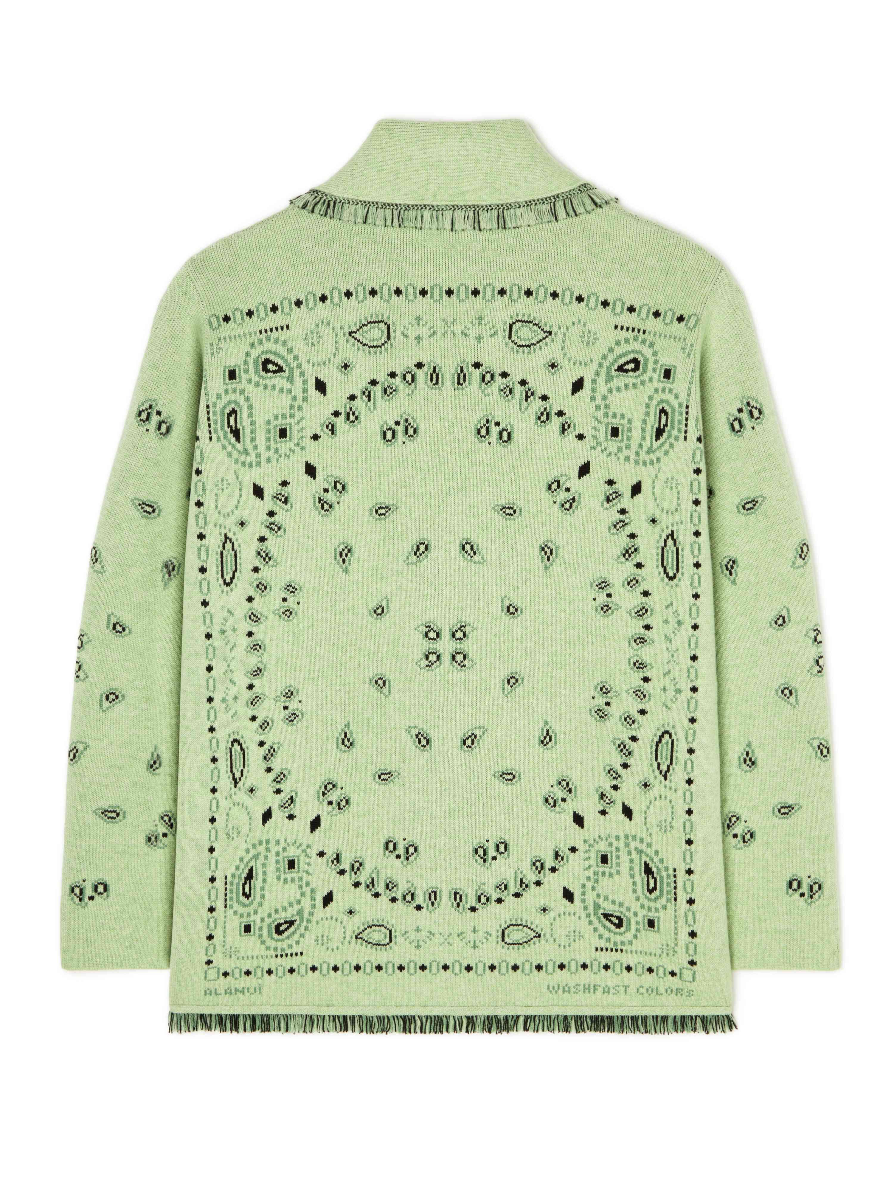 Alanui Bandana Jacquard Cardigan Jade-Multicolor LMHB039R24KNI001