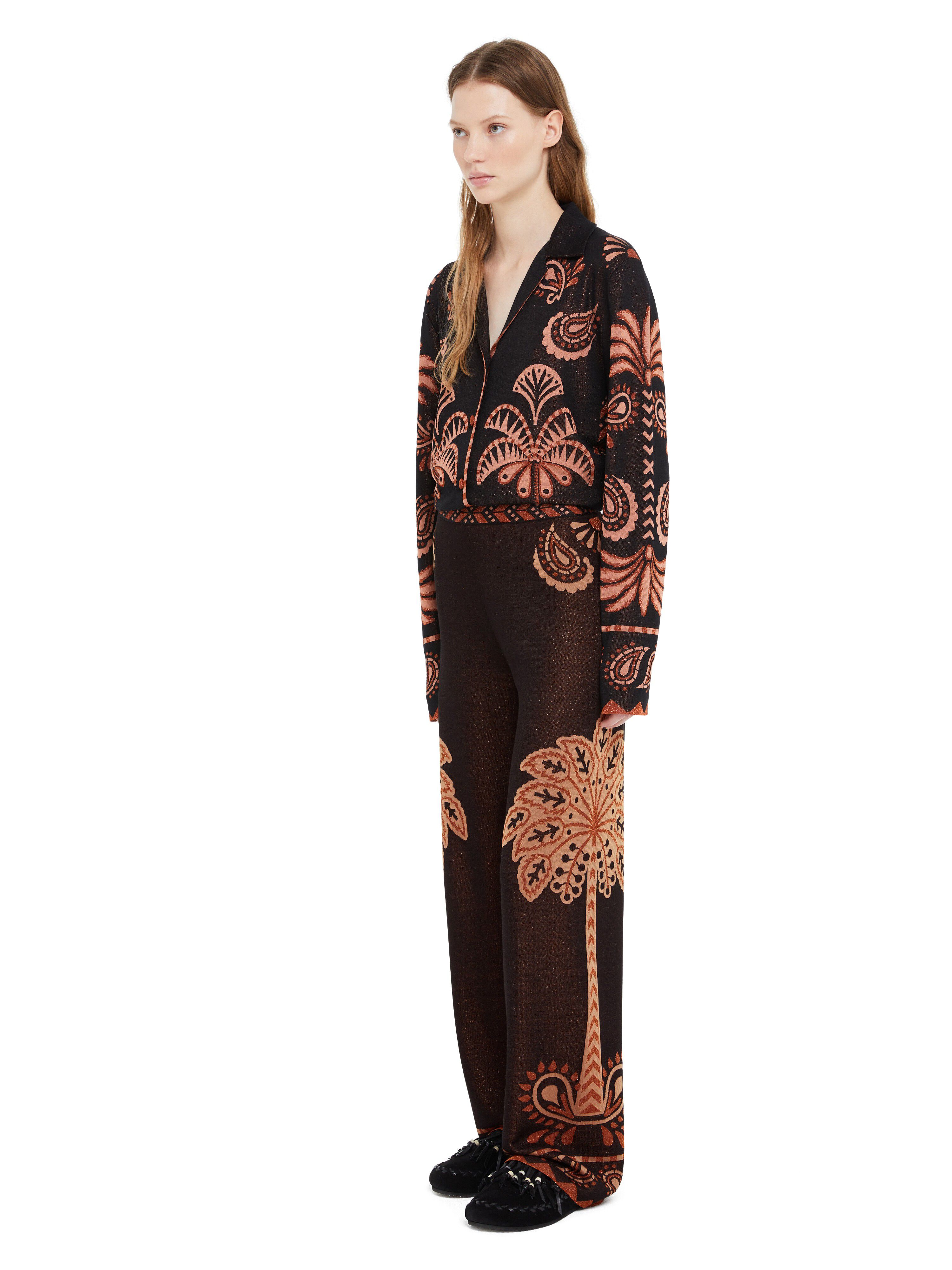 Alanui Wild Wonder Foulard Pants Black-Terracotta LWHG016R25KNI001