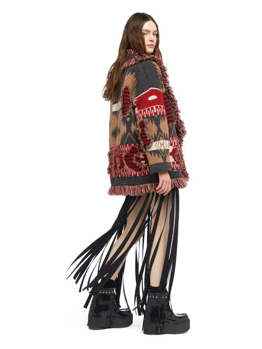 Alanui Grunge Anthem Cardigan Camel-Iron LWHB064E25KNI00A Alanui Grunge Anthem Cardigan Camel-Iron LWHB064E25KNI00A