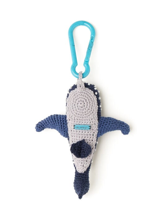 Alanui Handmade Whale Shark Crochet Key Holder Deep Blue-Multicolor LWRE013R26KNI001
