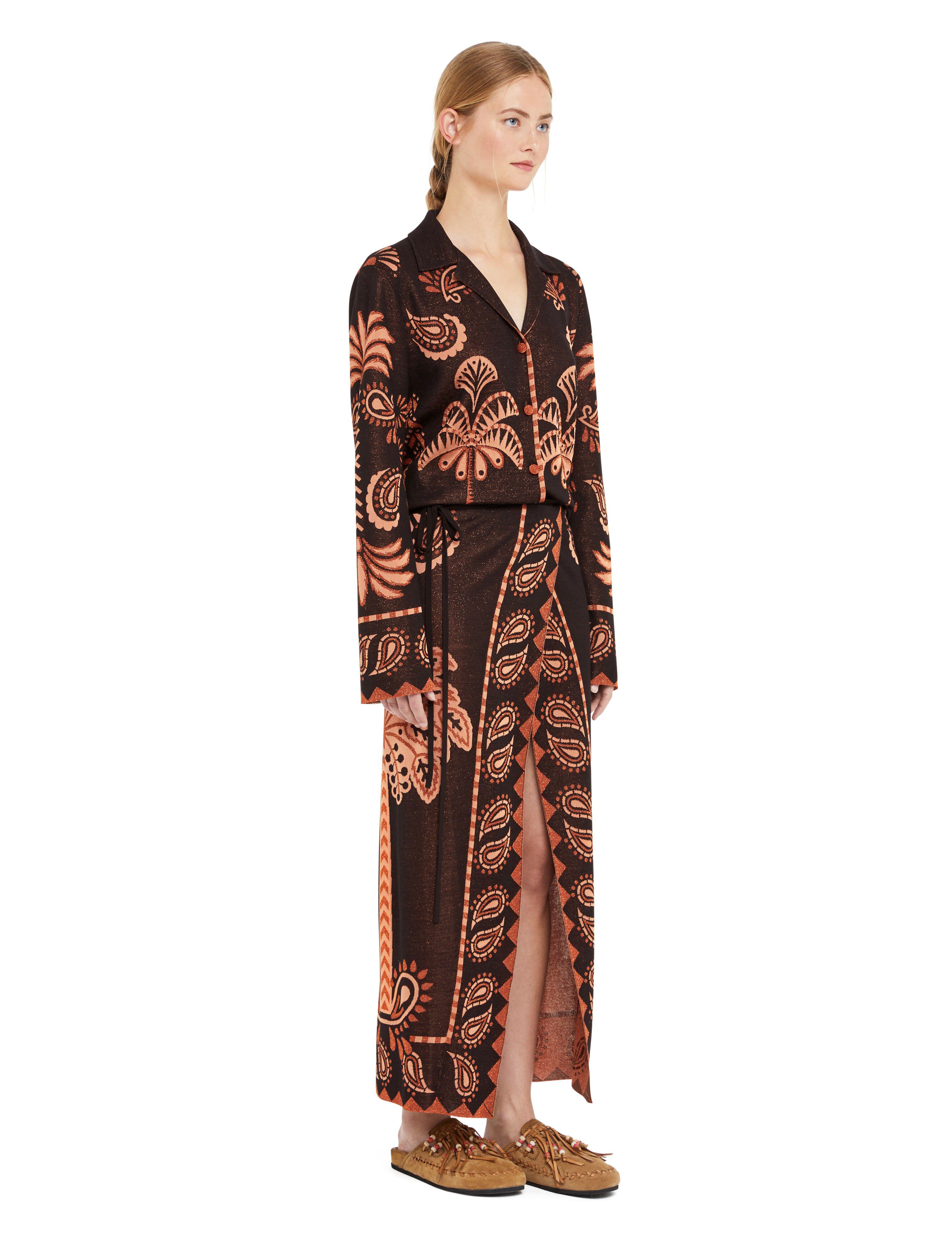 Alanui Wild Wonder Foulard Skirt Black-Terracotta LWHL02AR25KNI001