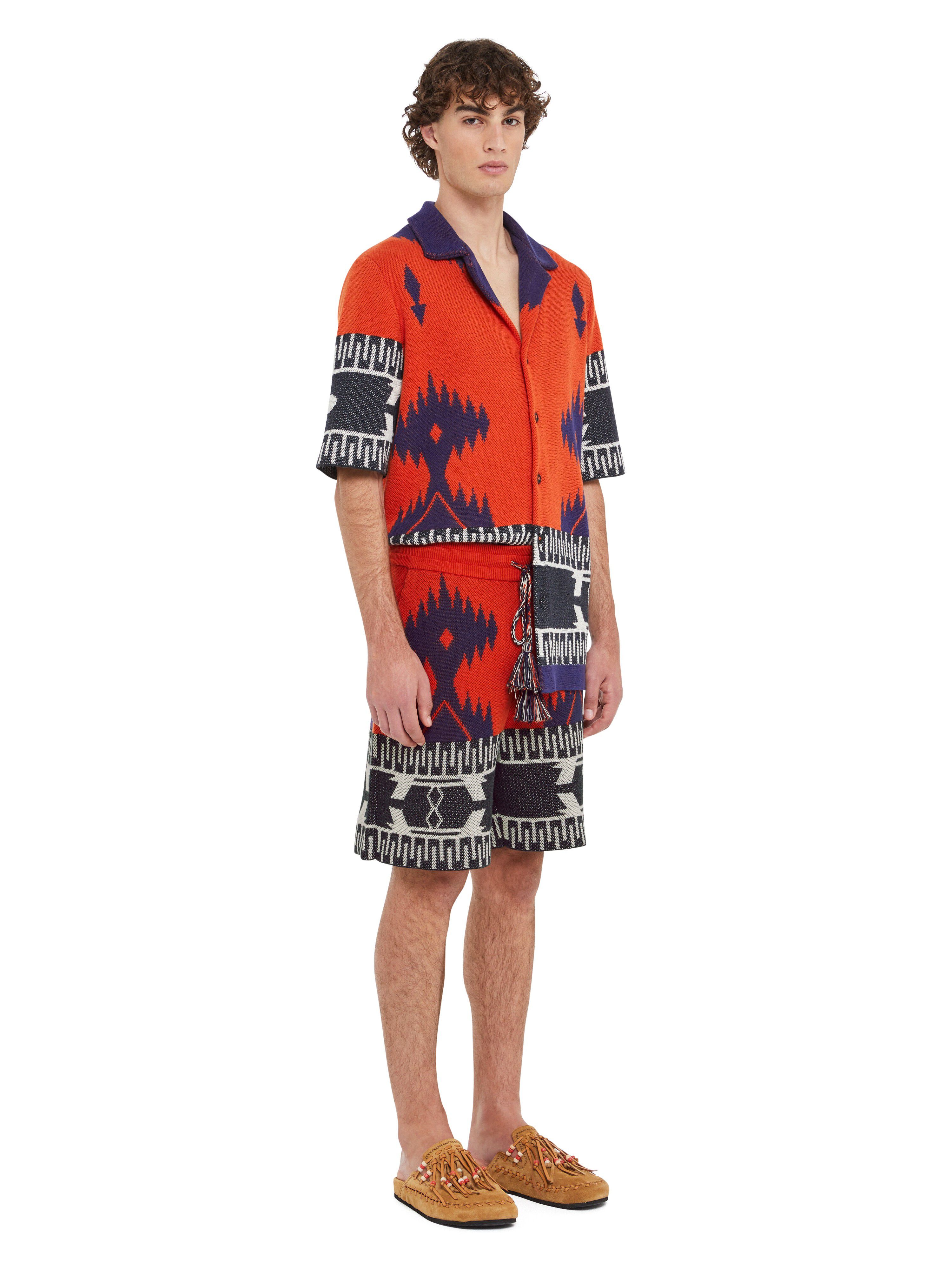 Alanui Cotton Piquet Icon Bermuda Furnace-Indigo LMHM003R25KNI002