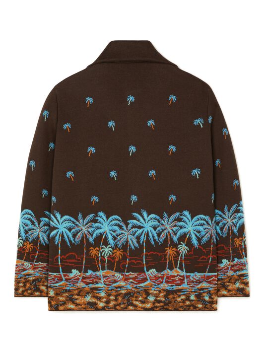 Alanui The Tale Of Hawaiian Shirt Coffee-Linseed LMHY004R25KNI001
