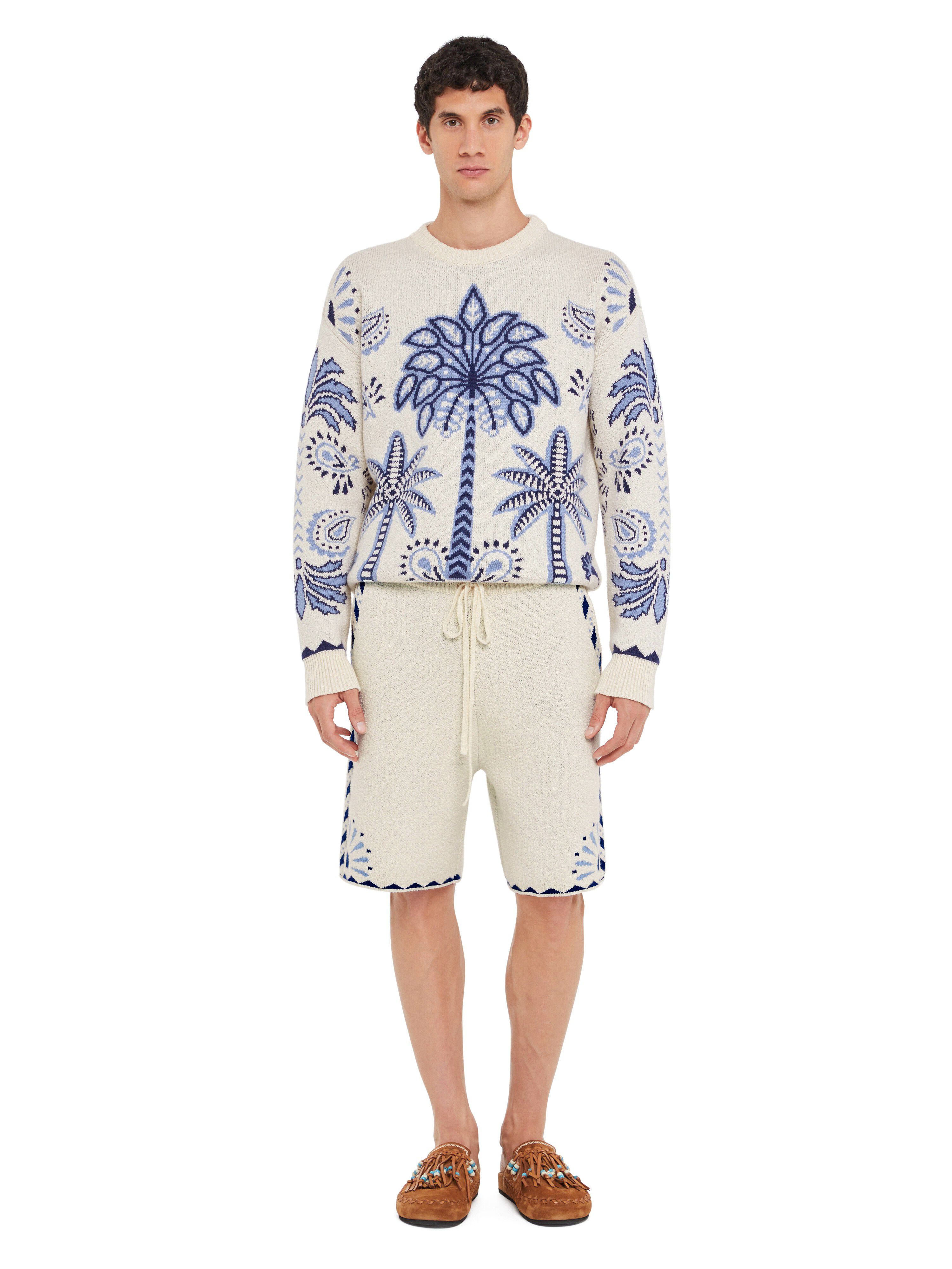 Alanui Wild Wonder Foulard Shorts Chalk-Indigo LMHM004R25KNI003
