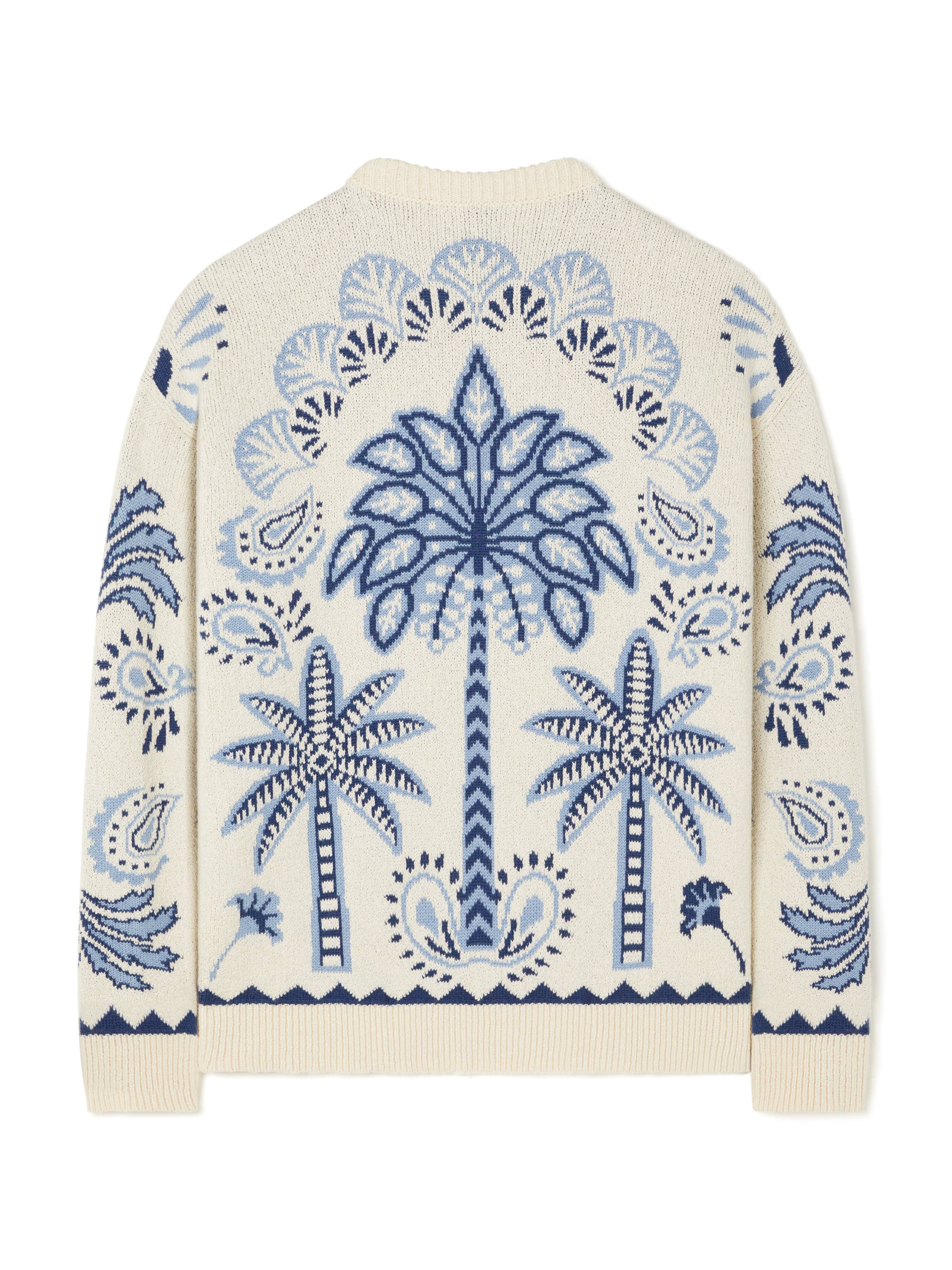 Alanui Wild Wonder Foulard Sweater Chalk-Indigo LMHE033R25KNI001