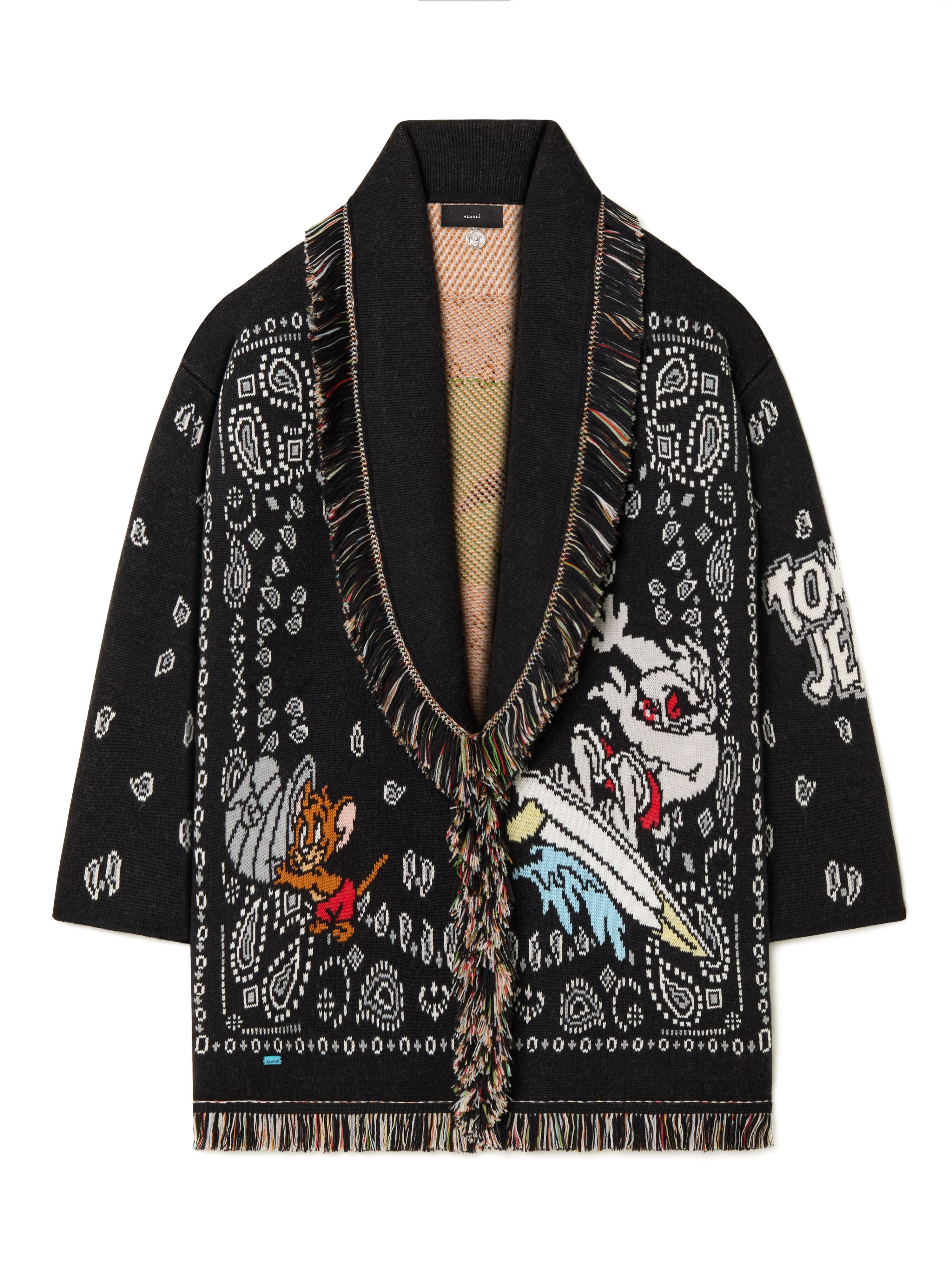 Alanui Tom & Jerry Bandana Jacquard Cardigan Black-Multicolor LWHB064R25KNI00J