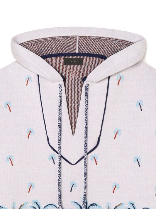 Alanui The Tale Of Hawaiian Hoodie Chalk-Sky Blue LMHU001R25KNI001