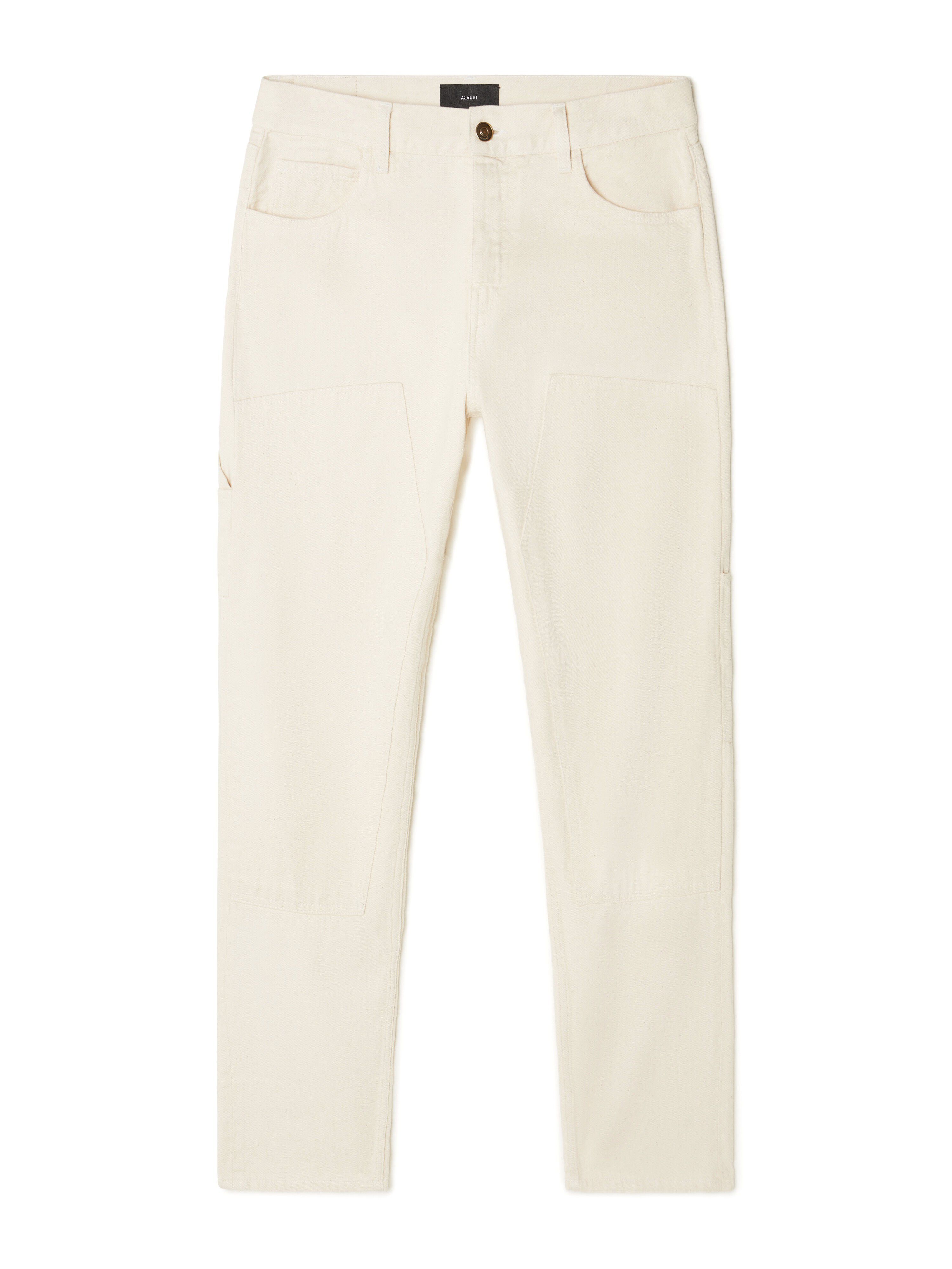 Alanui Raw Cargo Denim Pants White Raw Denim LMYB001R25DEN001