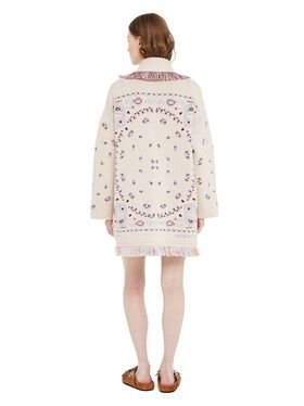 Alanui Bandana Jacquard Cardigan Chalk-Marsala