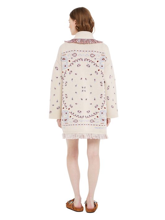 Alanui Bandana Jacquard Cardigan Chalk-Marsala LWHB064R25KNI001