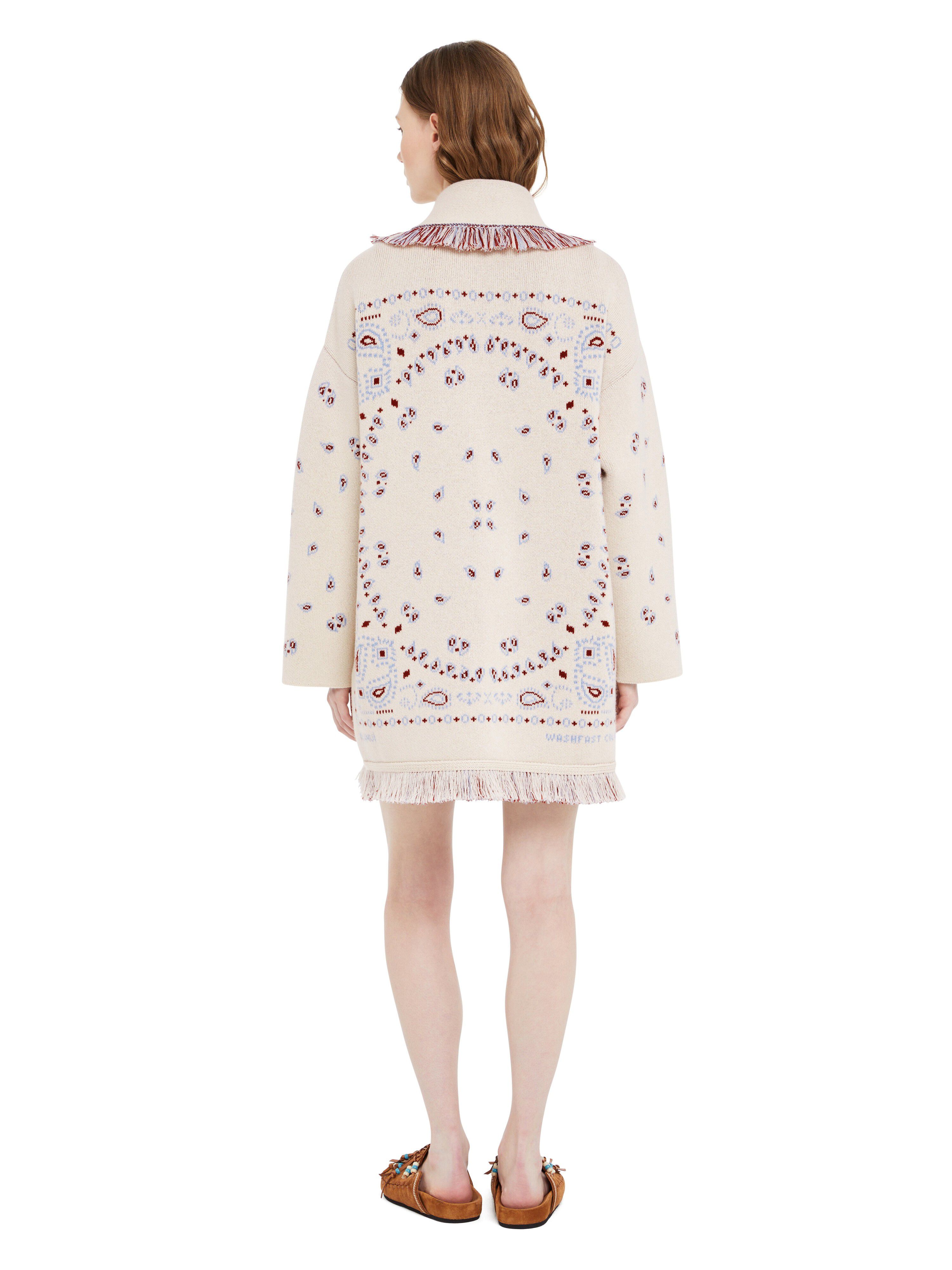 Alanui Bandana Jacquard Cardigan Chalk-Marsala LWHB064R25KNI001