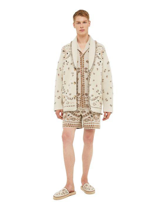 Alanui Bandana Jacquard Cardigan Curcuma LMHB039R24KNI006