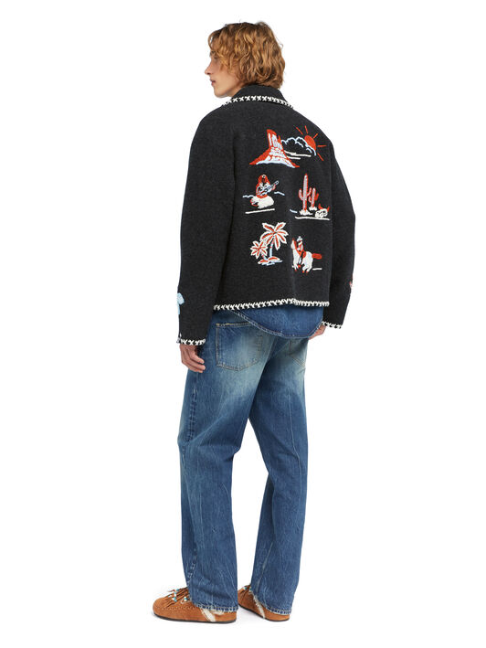 Alanui Remember Me Jacket Charcoal-Multicolor LMHQ002E25KNI001