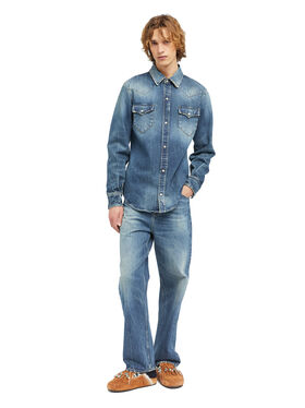 Alanui Pacific Roads Denim Shirt Medium Wash Denim LMYD007E25DEN004