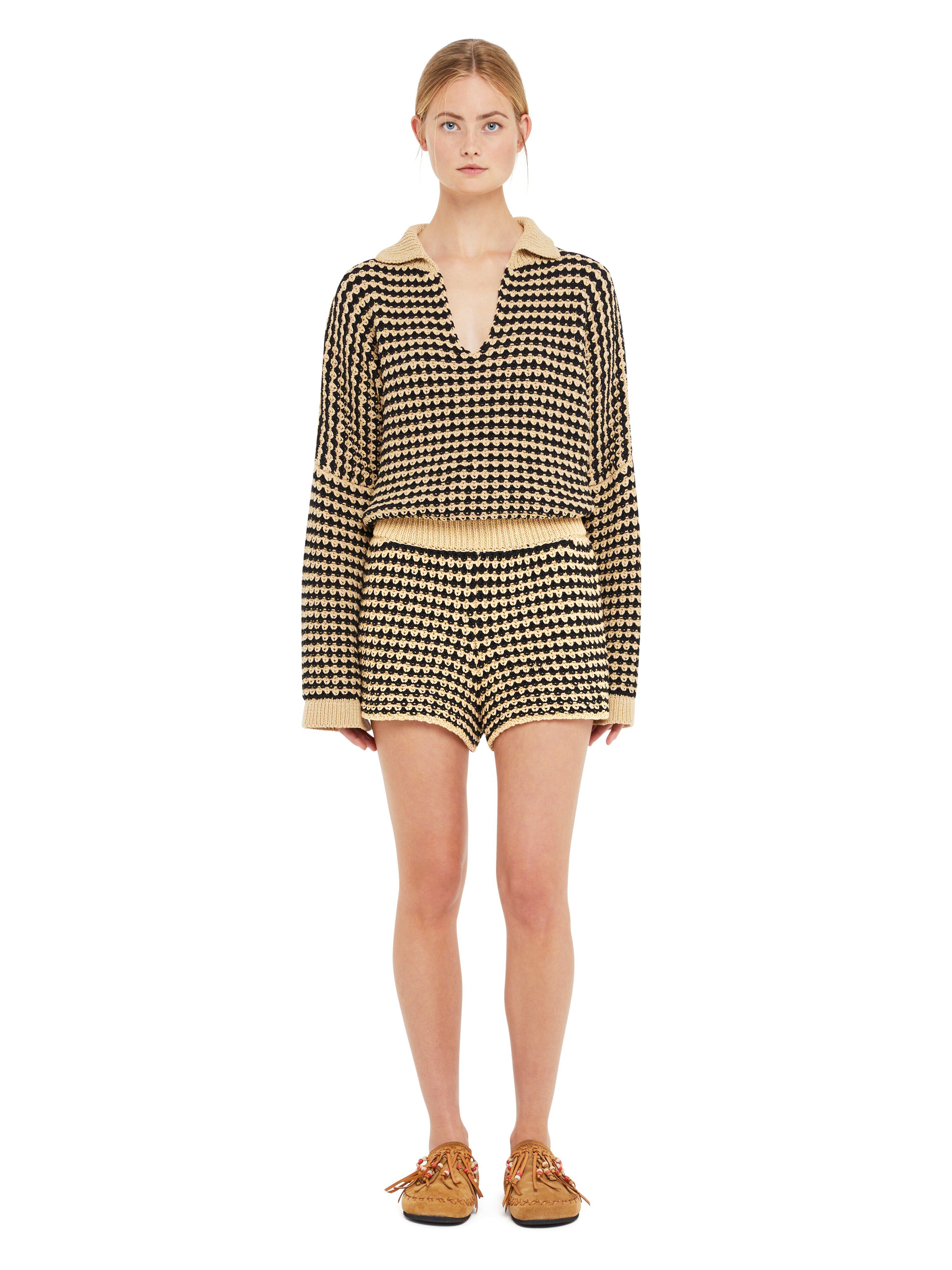 Alanui Tropical Shadow Shorts Sand-Black LWHM014R25KNI001